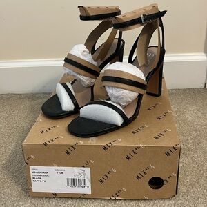 3” Black Strappy Heels